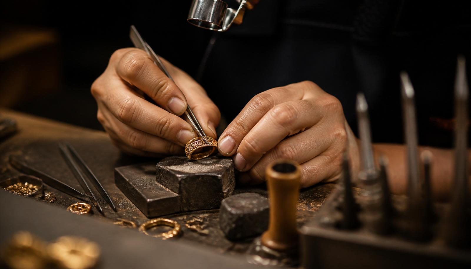Jewelry manufacturing close-up